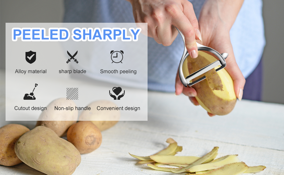 NileHome Vegetable Peeler, Potato Peelers For Kitchen Apple, Veggie, Fruit, Potatoes, Carrot Peeler Stainless Steel Potato Peeler Hand(2pcs)