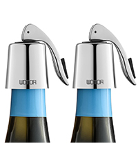 WOTOR Champagne&Wine Bottle Stoppers Stainless Steel with Food Grade Silicone, Leak Proof Keep Fresh Reusable Saver, Cork Suitable for Wine, Champagne, Cava, Prosecco and Sparkling (6 Pack Silver）