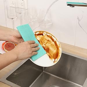 Swedish Dish Cloths - 10 Pack Reusable Kitchen Dishcloths - Ultra Absorbent Dish Towels for Washing Dishes - Cellulose Sponge Cloth Cleaning Rag - Assorted