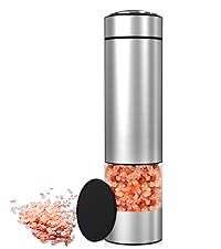 innhom Electric Salt Grinder Pepper Grinder Battery Operated Stainless Steel Pepper Mill Automatic Salt and Pepper Grinder with Adjustable Coarseness, 1 Pack
