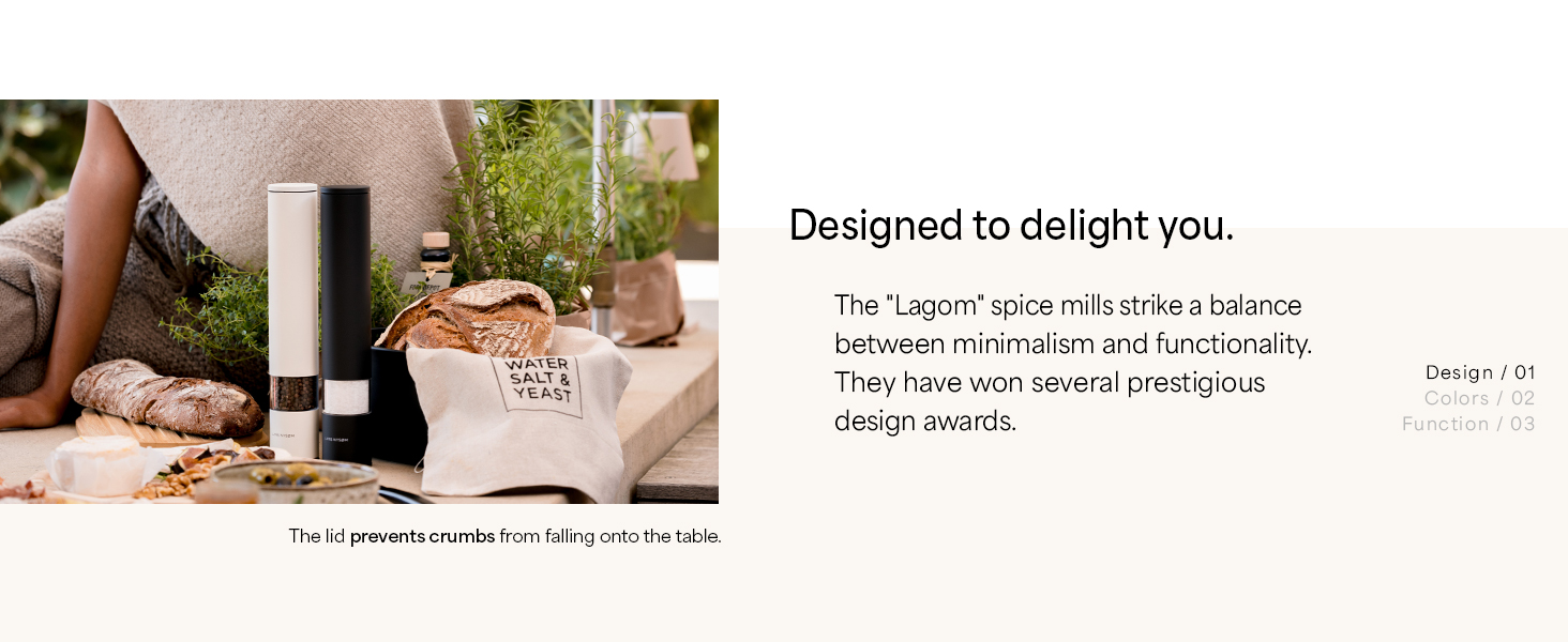 LARS NYSØM Salt Pepper Mill Manual with adjustable ceramic grinder from coarse to fine I Design Spice Mill (Sage Green)