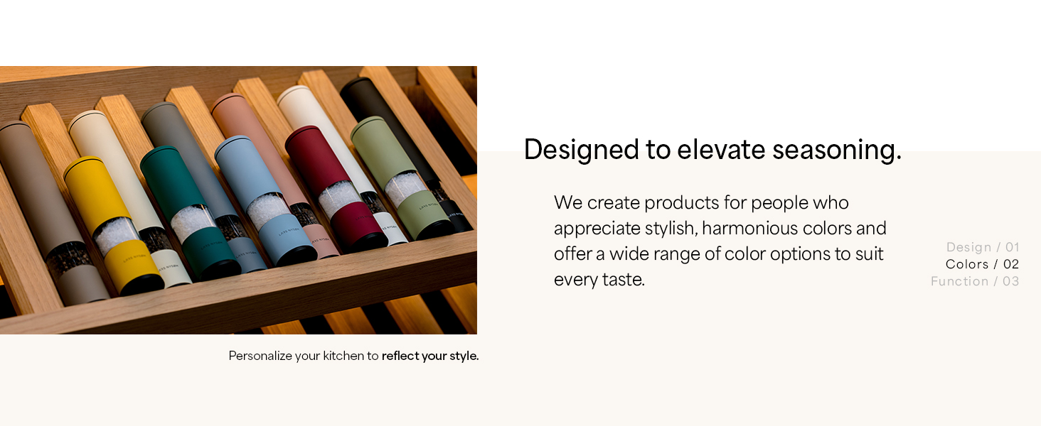 LARS NYSØM Salt Pepper Mill Manual with adjustable ceramic grinder from coarse to fine I Design Spice Mill (Sage Green)