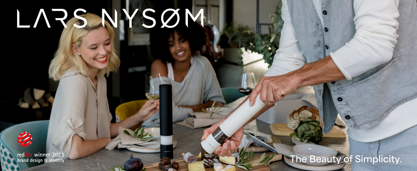 LARS NYSØM Salt Pepper Mill Manual with adjustable ceramic grinder from coarse to fine I Design Spice Mill (Sage Green)