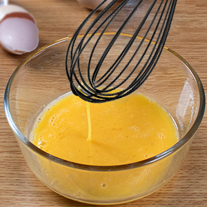 TEEVEA Silicone Whisk Stainless Steel Heat Resistant Non Scratch Kitchen Cooking Utensil for Blending Whisking Beating Frothing Stirring 11 Inch Black