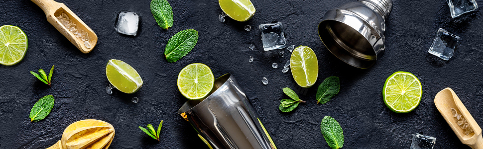 24oz Cocktail Shaker Set Martini Shaker Set Bartender Set with Margarita Mixer Drink Shaker, Measuring Jigger and Mixing Spoon - Professional 18/8 Stainless Steel Bar Tools for Mixed Drinks