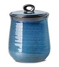 HASENSE Utensil Holder for Kitchen Counter 7.1” Cooking Utensil Crock for Countertop, Blue Ceramic Stable Utensil Organizer Caddy with Reactive Glaze for Spatula and Spoon, Dishwasher Safe