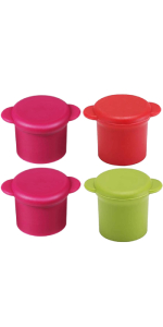 Wine Bottle Caps - Silicone Bottle Covers - Air-Tight Vacuum Seal - Wine Gifts for Women - Set of 4
