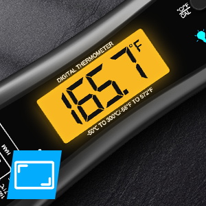 Digital Meat Thermometer for Cooking, Biison Wireless Instant Read Meat Thermometer Waterproof, Backlight, Ultra-Fast Accurate and 180° Folding Probe Kitchen Thermometer for Turkish/Grill