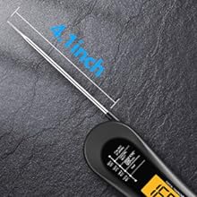 Digital Meat Thermometer for Cooking, Biison Wireless Instant Read Meat Thermometer Waterproof, Backlight, Ultra-Fast Accurate and 180° Folding Probe Kitchen Thermometer for Turkish/Grill