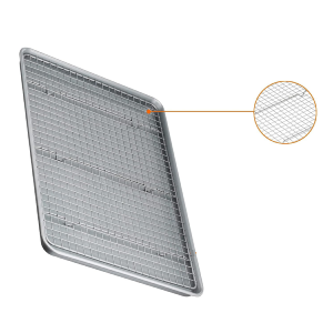 Amazon Basics Ceramic Nonstick Baking Sheets & Cooling Rack Set, Dishwasher Safe, Oven Safe, Half Sheet Size, Gray, 2-Pack