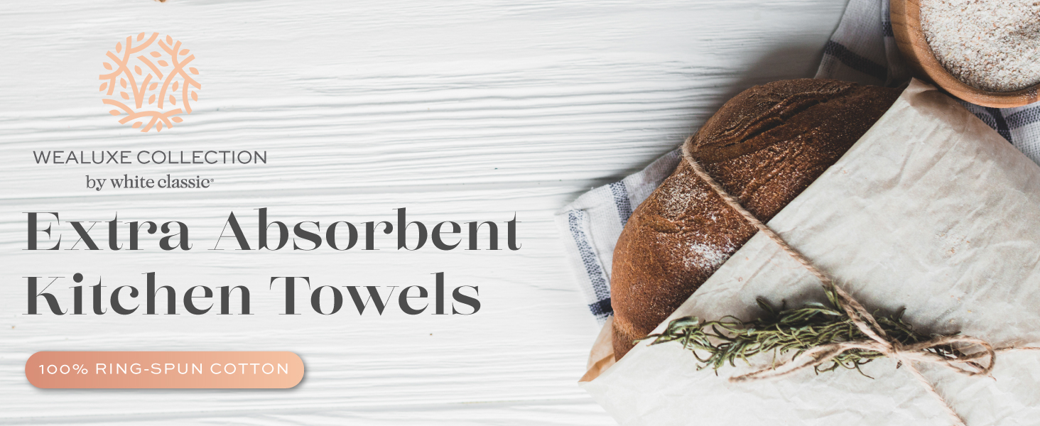 White Classic [12 Pack] Premium Dish Cloths for Kitchen - Heavy Duty Absorbent 100% Cotton 410 GSM Terry Kitchen Towels, 12x12 (Multi)