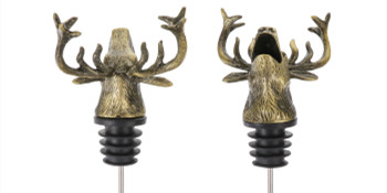 Elk Head Wine Pourer, Deer Head Wine Pourer Bottle Tipping Nozzle Vintage Bottle Stopper for Christmas Party