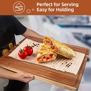 Large Acacia Wood Cutting Boards for Kitchen, 24 x 18 Inch Extra Large Wooden Cutting Board with Juice Groove, Reversible Butcher Block Cutting Board for Meat and Veggies