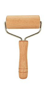 Watris Veiyi Small Rolling Pin, Wooden Dough Roller, Non-Stick Pizza Roller, Dough Baker Roller Set for Home Kitchen Baking Cooking(9.5cm/3.74in)