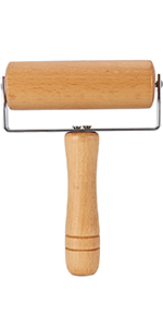 Watris Veiyi Small Rolling Pin, Wooden Dough Roller, Non-Stick Pizza Roller, Dough Baker Roller Set for Home Kitchen Baking Cooking(9.5cm/3.74in)