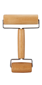 Watris Veiyi Small Rolling Pin, Wooden Dough Roller, Non-Stick Pizza Roller, Dough Baker Roller Set for Home Kitchen Baking Cooking(9.5cm/3.74in)