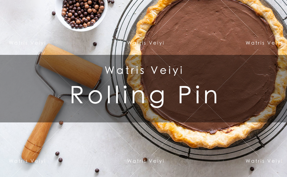 Watris Veiyi Small Rolling Pin, Wooden Dough Roller, Non-Stick Pizza Roller, Dough Baker Roller Set for Home Kitchen Baking Cooking(9.5cm/3.74in)