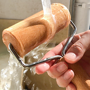 Watris Veiyi Small Rolling Pin, Wooden Dough Roller, Non-Stick Pizza Roller, Dough Baker Roller Set for Home Kitchen Baking Cooking(9.5cm/3.74in)