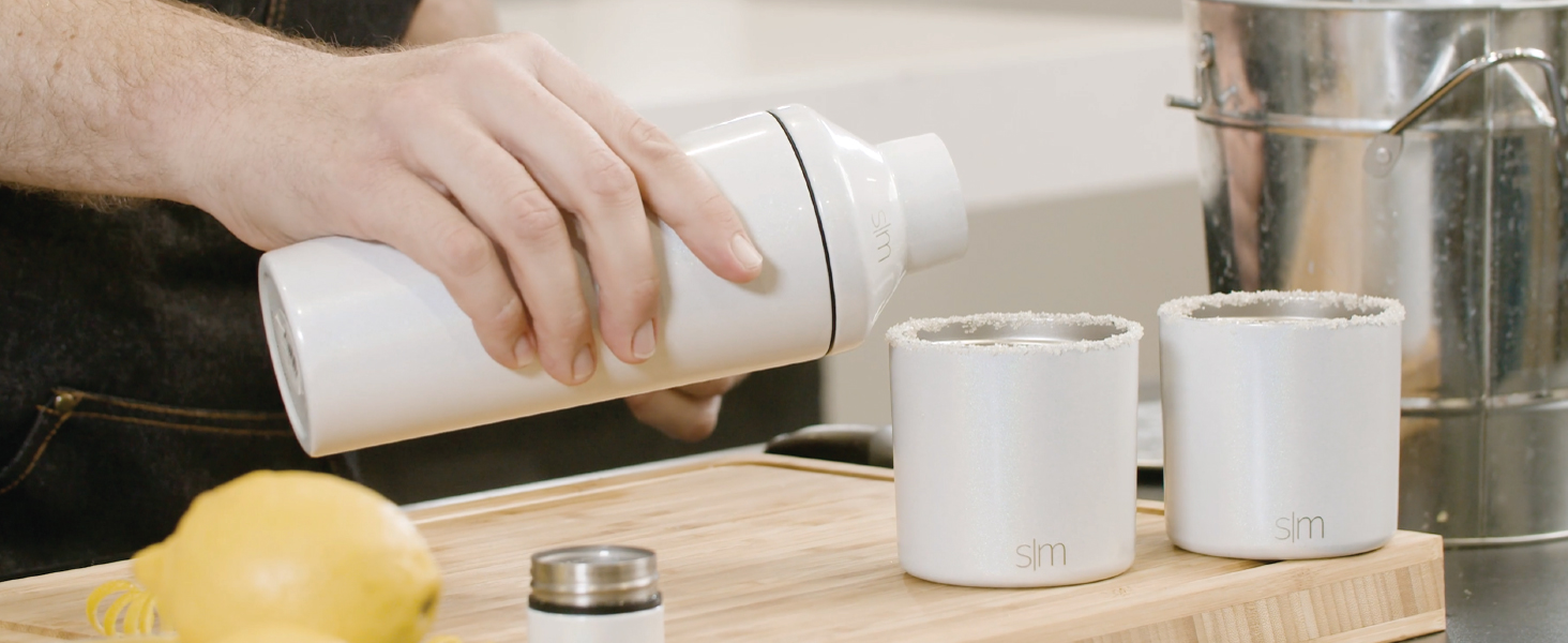 Simple Modern Cocktail Shaker Gift Set with Jigger Lid | Insulated Boston Martini Mixer Stainless Steel Christmas Gifts for Men Women | Compatible with Classic Tumbler Collection | Midnight Black