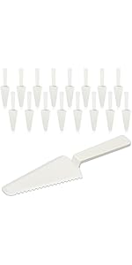 Suclain 50 Pieces Black Disposable Cake Knife Bulk for Wedding Party 9.1 Inch Plastic Cake Server Cutting Plastic Spatula Knives Pie Pizza Pastry Slicer Serving Utensils for Kitchen