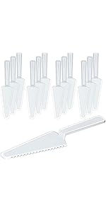 Suclain 50 Pieces Black Disposable Cake Knife Bulk for Wedding Party 9.1 Inch Plastic Cake Server Cutting Plastic Spatula Knives Pie Pizza Pastry Slicer Serving Utensils for Kitchen