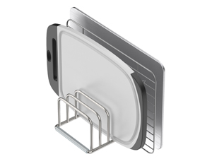 Cutting Board Storage Rack, Compact Cutting Board Organizer, Chopping Board Storage Stand Rack, Bakeware & Cookie Pan Sheets Organizer (1.0 Inch Width Slots)