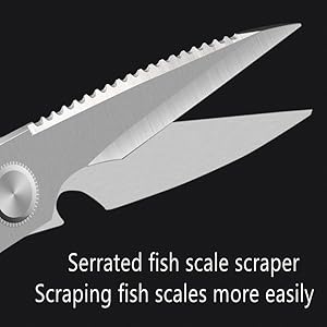 AWinjoy Heavy Duty Sharp Kitchen Scissors, Dishwasher Safe, Cooking Shears for Meat, Chicken, Fish, Poultry, Herb, Bread (Black)