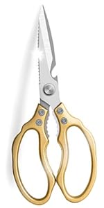 AWinjoy Heavy Duty Sharp Kitchen Scissors, Dishwasher Safe, Cooking Shears for Meat, Chicken, Fish, Poultry, Herb, Bread (Black)