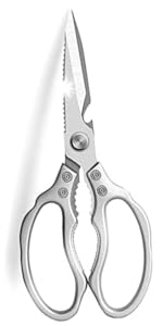 AWinjoy Heavy Duty Sharp Kitchen Scissors, Dishwasher Safe, Cooking Shears for Meat, Chicken, Fish, Poultry, Herb, Bread (Black)