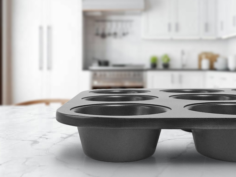 HONGBAKE Bakeware Sets, Baking Pans Set, Nonstick Oven Pan for Kitchen with Wider Grips, 10 Pieces Including Rack, Cookie Sheet, Cake Pans, Loaf Pan, Muffin Pan, Pizza Pan - Grey