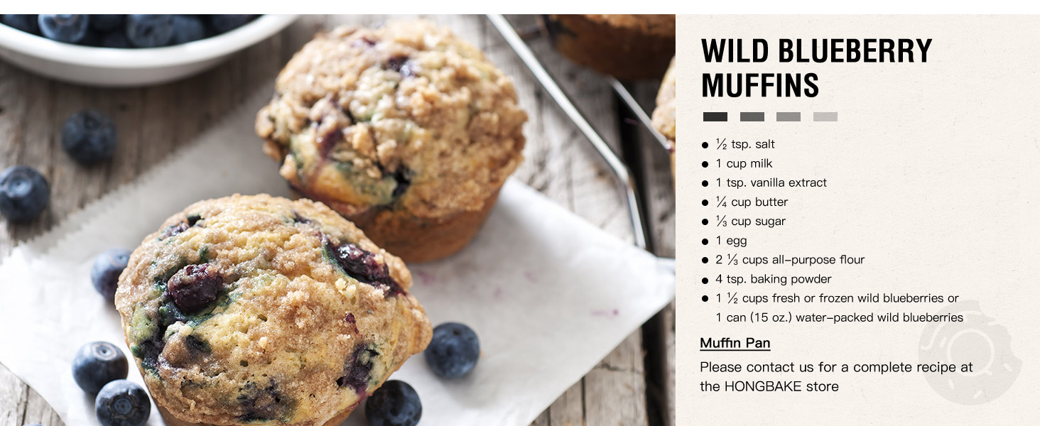 HONGBAKE Bakeware Sets, Baking Pans Set, Nonstick Oven Pan for Kitchen with Wider Grips, 10 Pieces Including Rack, Cookie Sheet, Cake Pans, Loaf Pan, Muffin Pan, Pizza Pan - Grey