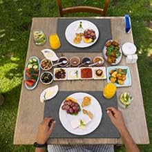 Cloth Placemats Set of 6, Cotton Linen Blend Machine Washable Durable Linen Table Mats, Heat Resistant Placemats Wrinkle Free Place Mats for Dining Table, Easy to Clean (Navy Blue, 6)