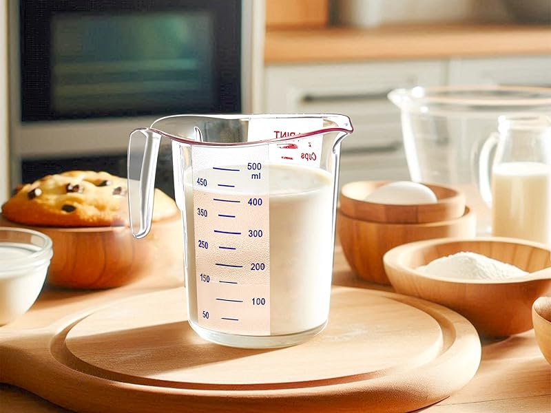 Amazing Abby - Melissa - 64-Ounce Plastic Measuring Pitcher (2-Pack), 8-Cup (2-Quart) Food-Grade Measuring Jug, Unbreakable, Stackable, Dishwasher-Safe, Great for Oil, Vinegar, Flour, and More