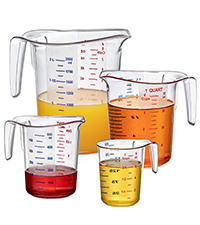 Amazing Abby - Melissa - Plastic Measuring Cups (4-Piece Set), Food-Grade Measuring Jugs, 1/2/4/8-Cup Capacity, Unbreakable, Stackable, Dishwasher-Safe, Great for Oil, Vinegar, Flour, and More