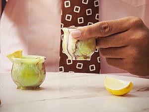 Radicaln Green Onyx Marble Coasters Set of 6 Handmade 3.5