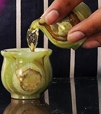 Radicaln Green Onyx Marble Coasters Set of 6 Handmade 3.5