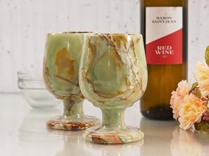 Radicaln Green Onyx Marble Coasters Set of 6 Handmade 3.5