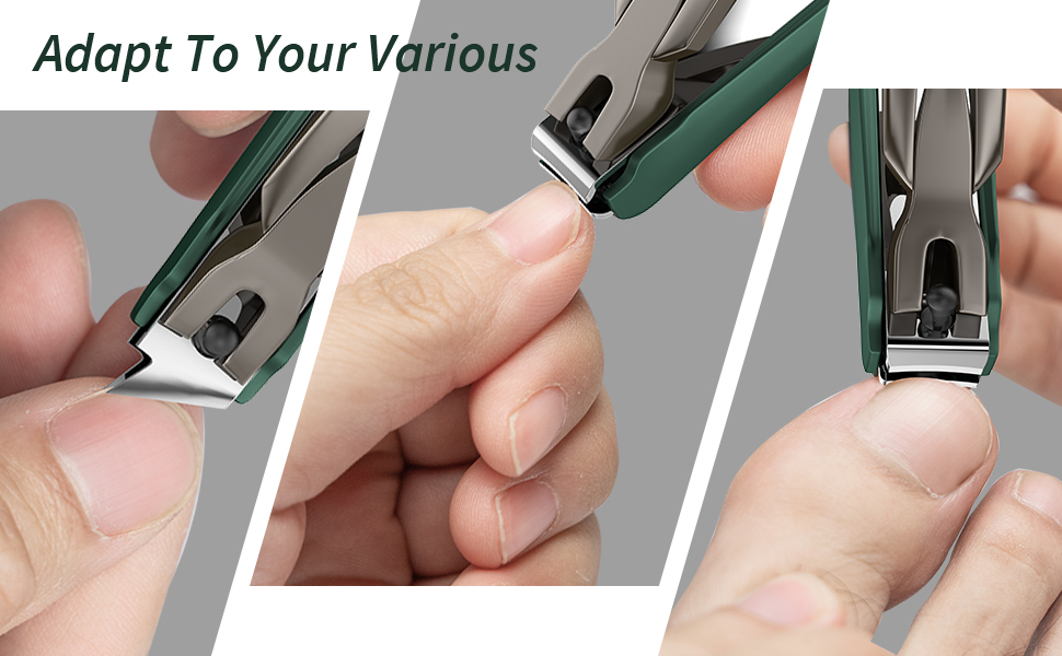 Nail Clippers Set-3 Pack,Fingernail Clippers& Toenail Clipper for Men,Wowen,Nail Clippers with Catcher,Nail Cutter for Thick Toe Nails,Stainless Steel Ultra Sharp Sturdy