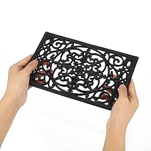 Sumnacon 2Pcs Rectangle Cast Iron Trivet - Heat Resistant Iron Trivet for Hot Dish Pot Pan Plate Teapot, Rustic Cast Iron Hot Dish Plate Holder for Kitchen Dining Table Countertop Cooktop
