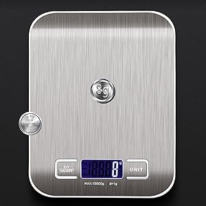 Food Scale, Kitchen Scale, Weight Scale Grams and Ounces for Weight Loss, Baking, Cooking, Keto and Meal Prep, LCD Display, 304 Stainless Steel