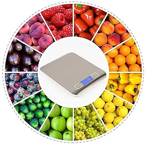 Food Scale, Kitchen Scale, Weight Scale Grams and Ounces for Weight Loss, Baking, Cooking, Keto and Meal Prep, LCD Display, 304 Stainless Steel