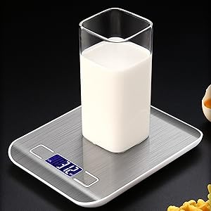 Food Scale, Kitchen Scale, Weight Scale Grams and Ounces for Weight Loss, Baking, Cooking, Keto and Meal Prep, LCD Display, 304 Stainless Steel