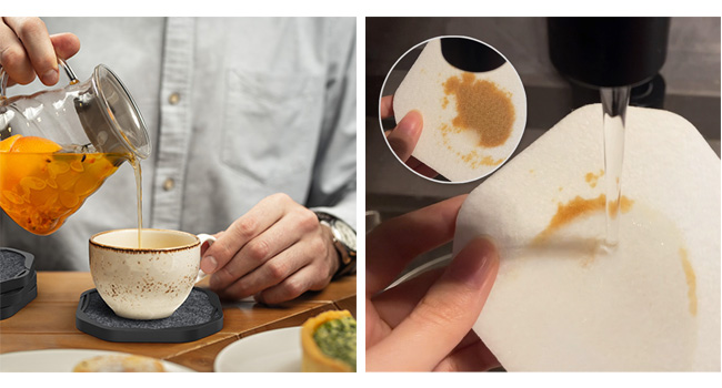 UMIRRO Absorbent Felt Coasters for Drinks, Rustic Farmhouse Cup Coaster for Coffee Table Decor, Small Unique Birthday Gift Ideas for Men, Dad, Him, Women Mom, Her, 4