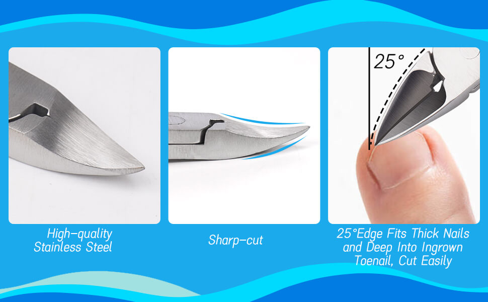 Heavy Duty Ingrown Toenail Clippers, Professional Toenails Trimmer, Podiatrist Toe Nail Clippers for Thick Nail & Ingrown Toenails, Sharp Curved Blade, Pedicure Tools.