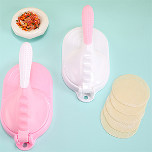 Dough Presser Dumpling Skin Maker with 3Pcs Dumpling Press Molds, Manual Press Chinese Dumplings Skin Tool Wrapper Presser for Making Chinese Dumplings Pie Ravioli Empanadas Sugar Pancakes