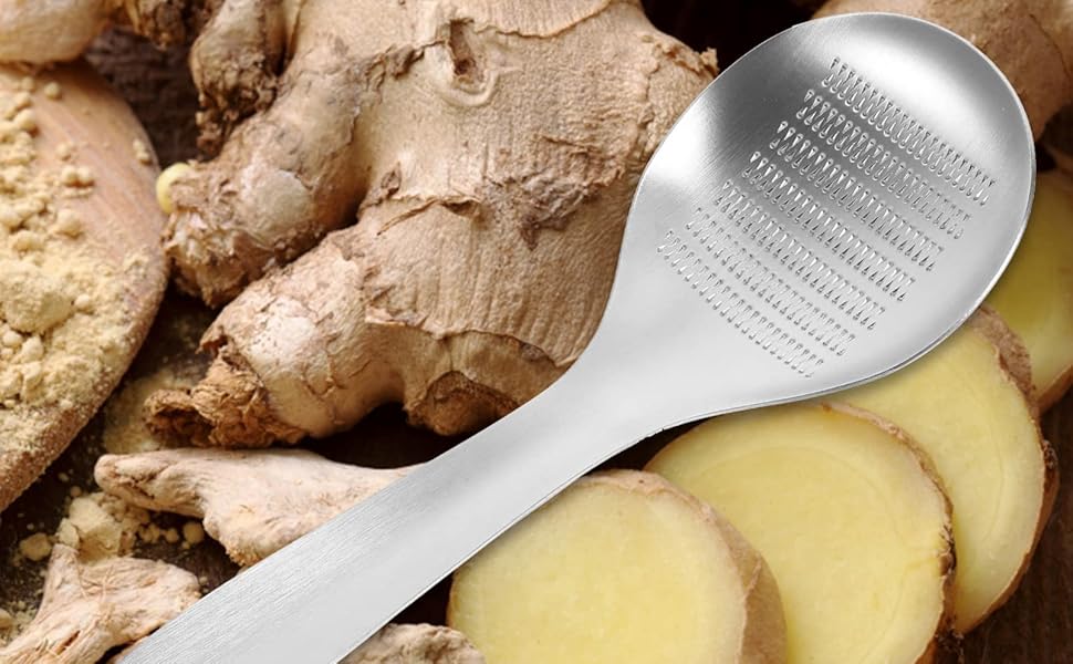 Stainless Steel Garlic Ginger Spoon Fruit Root Vegetable Grater Press Garlic Crusher Mincer Cutter Lemon Zester for Cheese Chocolate Baby Food Tool