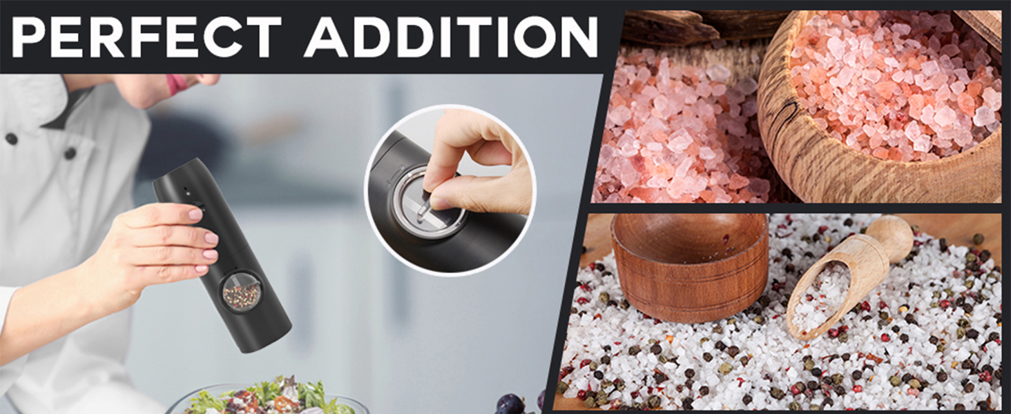 automatic pepper mill,USB rechargeable,Adjustable Coarseness,ceramic burr,refillable,Auto grinders with charging base LED light (With Plastic Charging base(2PCS))