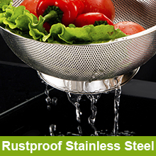 Colander Stainless Steel 3-Quart, Strainer for Kitchen Food, Dishwasher Safe