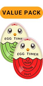 Lasubst Egg Timer for Boiling Eggs that Changes Color When Done, Easter Basket Stuffers for Adults, Tricolor