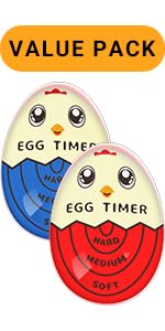 Lasubst Egg Timer for Boiling Eggs that Changes Color When Done, Easter Basket Stuffers for Adults, Tricolor